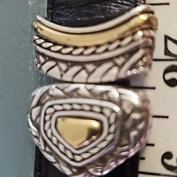 Reversible women's belt. Brown/black. Silver and gold hardware.  Size M/… - Picture 2 of 8